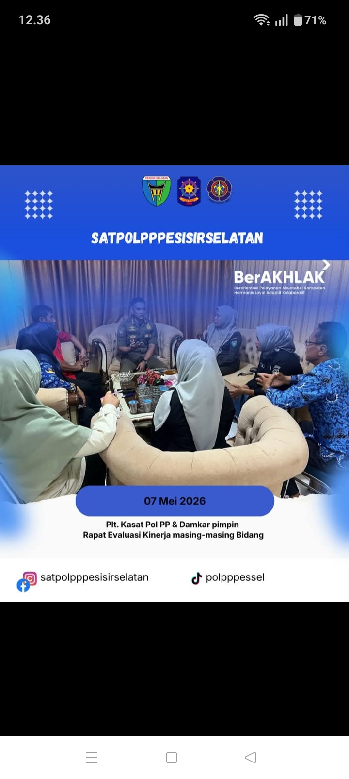 Rapat Evaluasi Kinerja Pol PP dan Damkar