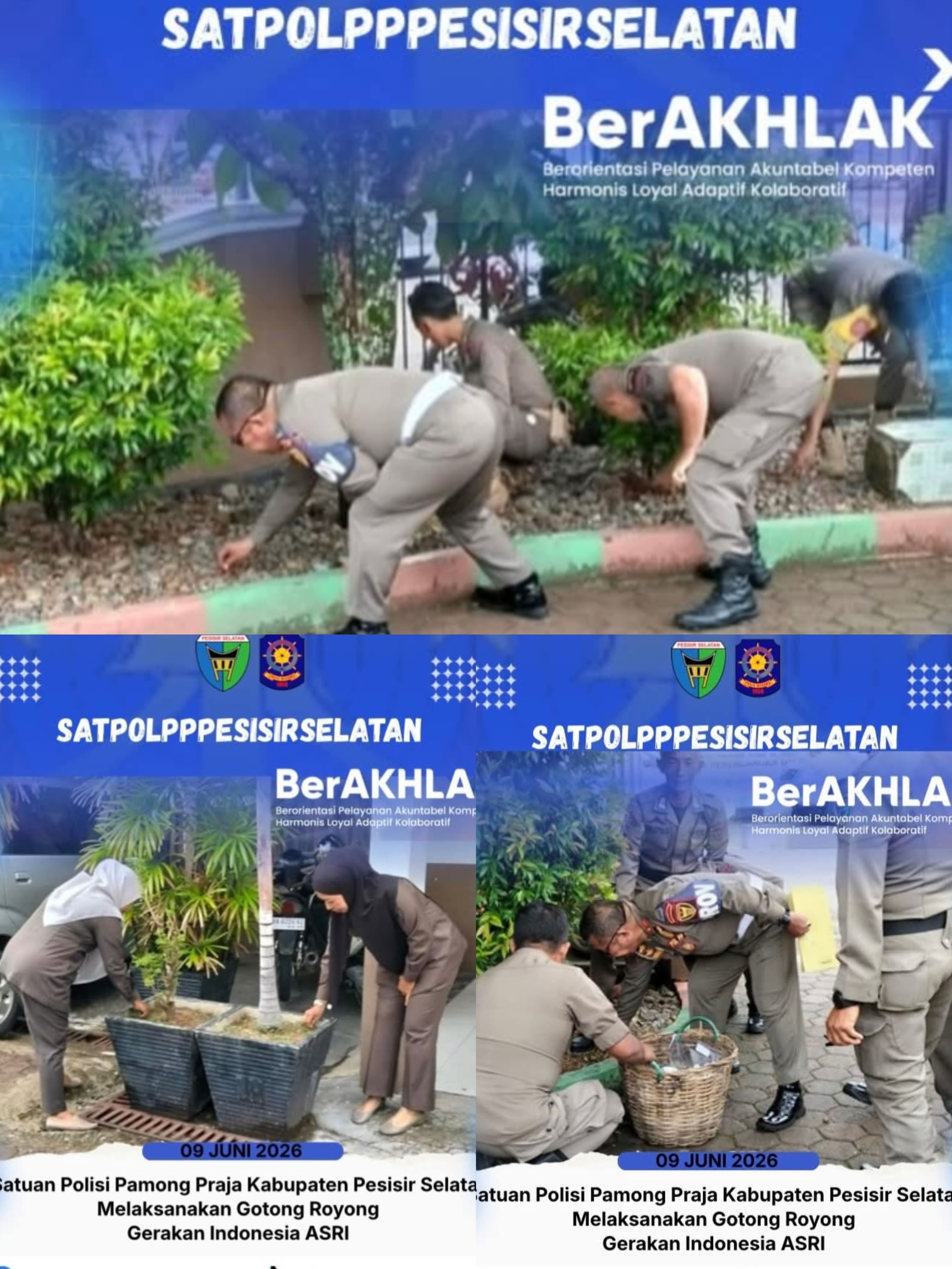 Pamong Praja Kabupaten Pesisir Selatan melaksanakan Gotong Royong Gerakan Indonesia ASRI
