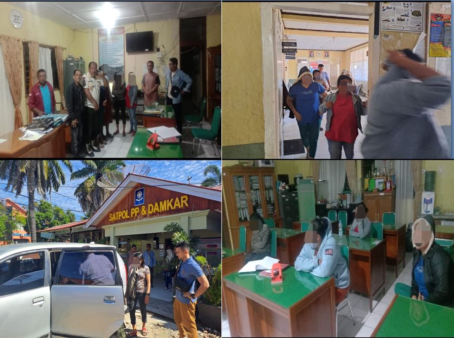 Satuan Polisi Pamong Praja  Amankan 4 PSK yang sering mangkal di Bukit Pulai Kecamatan Batang Kapas