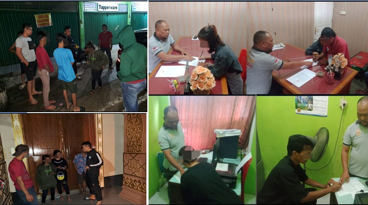 Satpol PP amankan 3 orang anak di bawah umur  keluyuran sampai larut malam dan 2 orang Pria 