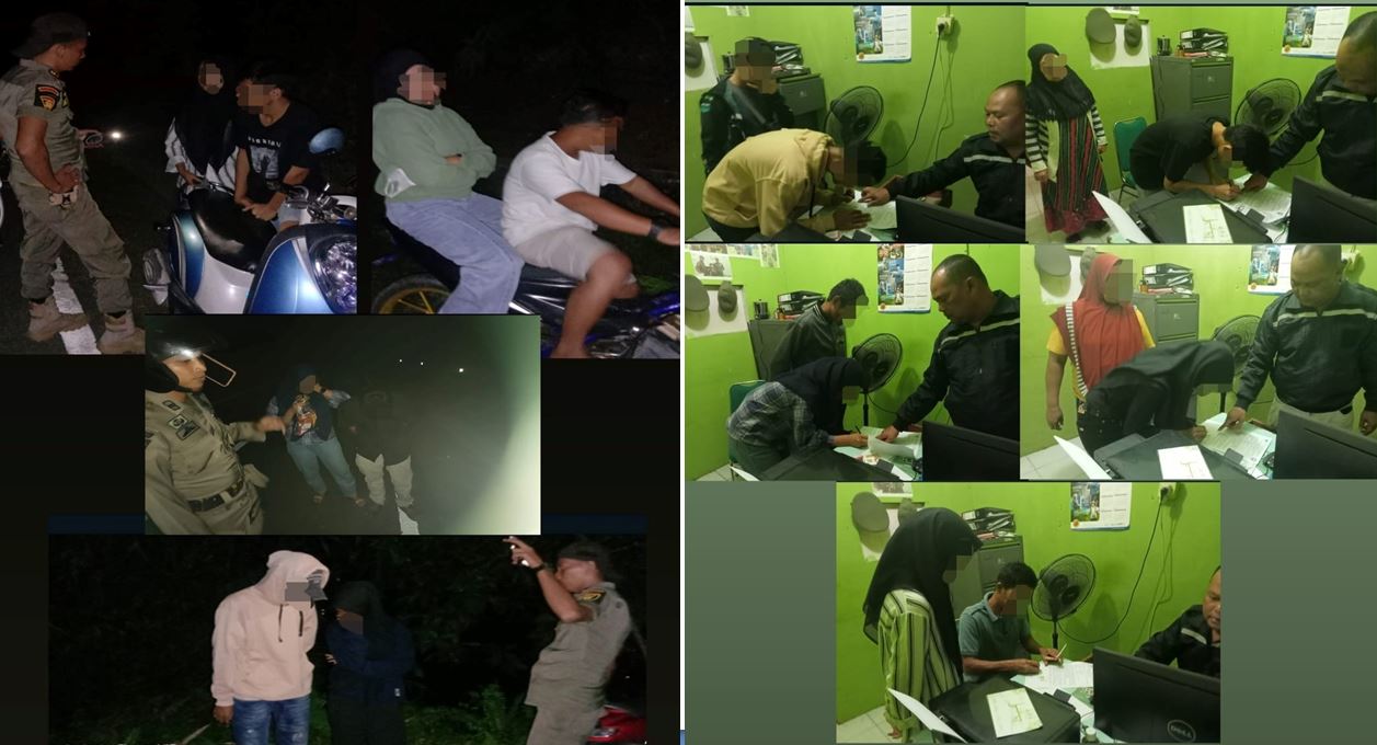 Satuan Polisi Pamong Praja  Jaring 5 pasangan muda-mudi berpacaran yang mengarah  perbuatan asusila