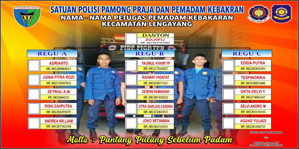 Nama Petugas Pemadam Kebakaran di Kecamatan Lengayang