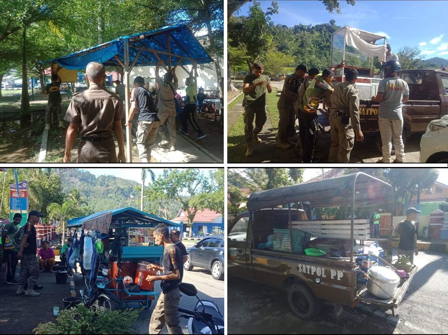 Penertiban PKL di Taman Spora dan di Depan Rsud M.Zein Painan Kec. IV Jurai