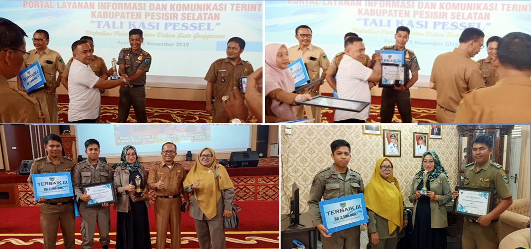  Meraih  Penghargaan Terbaik III pada Acara Penganugrahan PPID Terbaik Tingkat Kabupaten Pessel