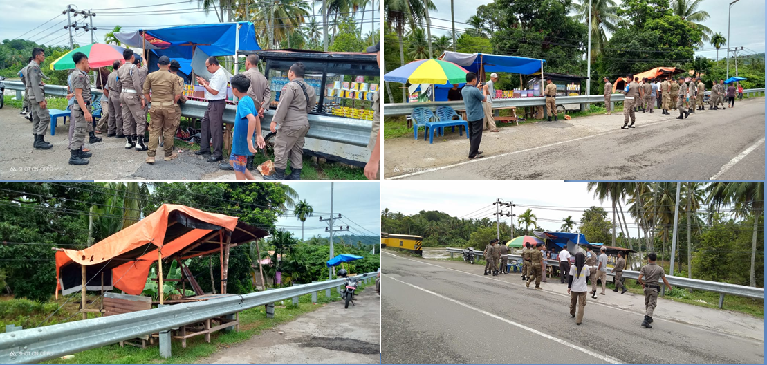 Penertiban PKL di Kawasan Jembatan Tarusan Kecamatan Koto XI Tarusan