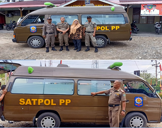  Pemasangan Stiker Satpol PP dan Lambang/Logo Satpol PP pada mobil Operasionan 