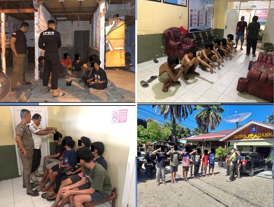 Satpol PP Amankan 6 orang anak Dibawah Umur Lagi Asik Ngelem